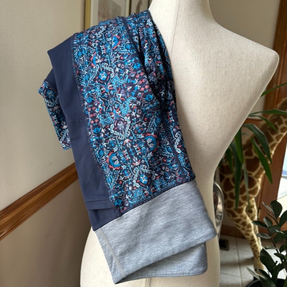 Athleta Leggings, L Tall, Full Length, Navy and Print, Excellent Condition